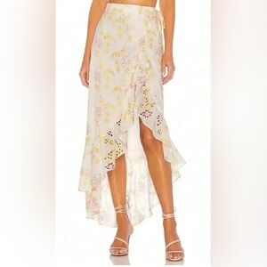 Floral High-Low Skirt